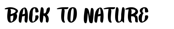 Back To Nature font preview